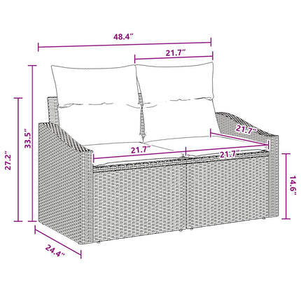 Soffset 8 st 3-Antal sittplatser Svart och Turkos konstrotting