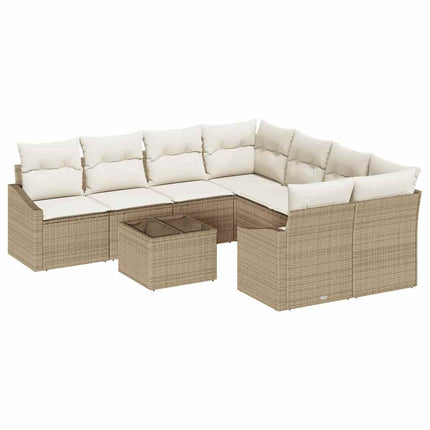 Soffset 9 st Beige och gräddfärgad konstrotting
