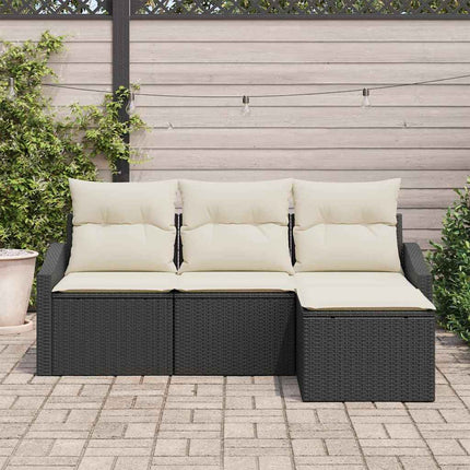 Soffset med kudde 4 pcs Svart konstrotting