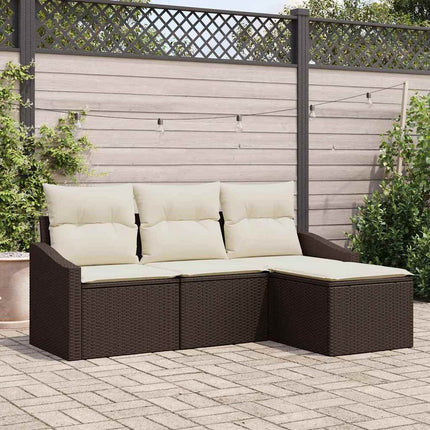 Soffset med kudde 4 pcs Brun konstrotting