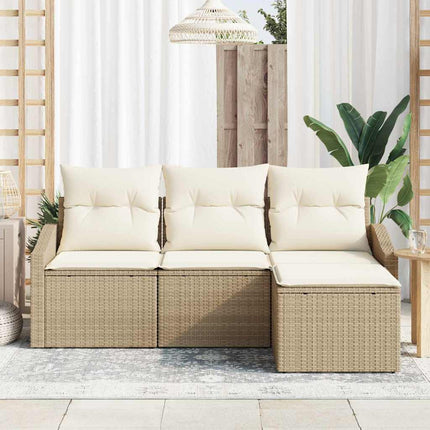 Soffset med kudde 4 pcs Beige konstrotting