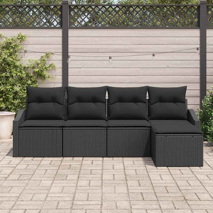 Soffset med kudde 5 pcs Svart konstrotting