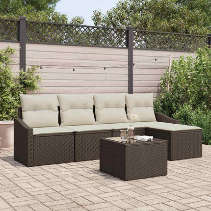 Soffset med kudde 6 pcs Brun konstrotting