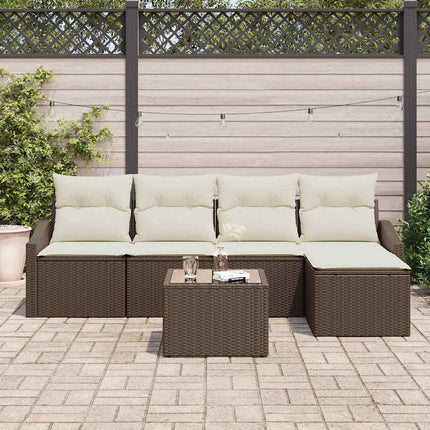 Soffset med kudde 6 pcs Brun konstrotting