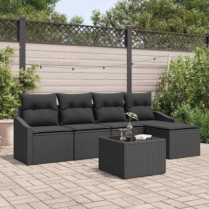 Soffset med kudde 6 pcs Svart konstrotting