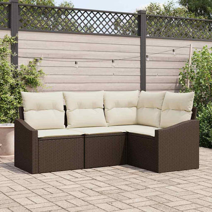 Soffset med kudde 4 pcs Brun konstrotting