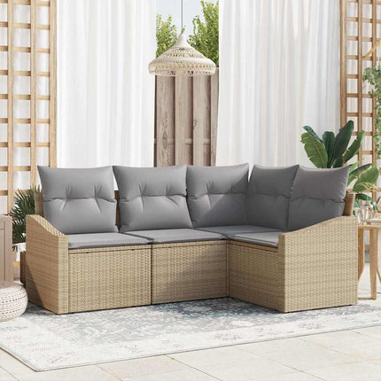 Soffset med kudde 4 pcs Beige konstrotting