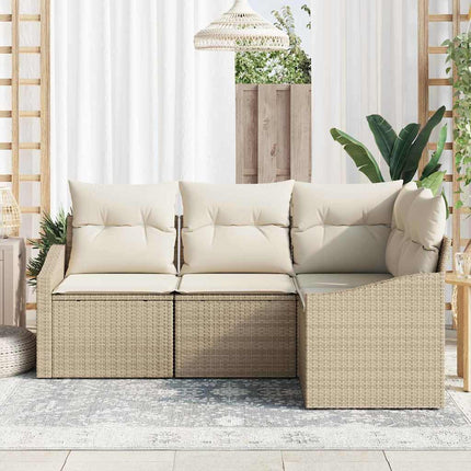 Soffset med kudde 4 pcs Beige konstrotting