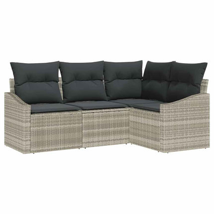 Soffset med kudde 4 pcs Ljusgrå konstrotting
