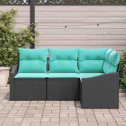 Soffset med kudde 4 pcs Svart konstrotting