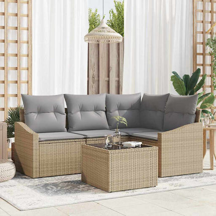 Soffset med kudde 5 pcs Beige konstrotting