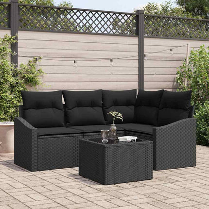 Soffset med kudde 5 pcs Svart konstrotting
