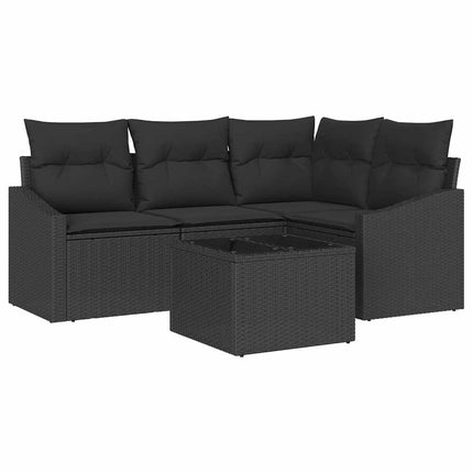 Soffset med kudde 5 pcs Svart konstrotting