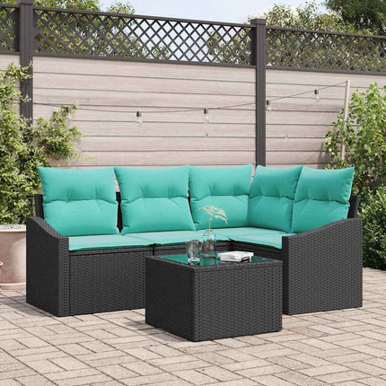 Soffset med kudde 5 pcs Svart konstrotting