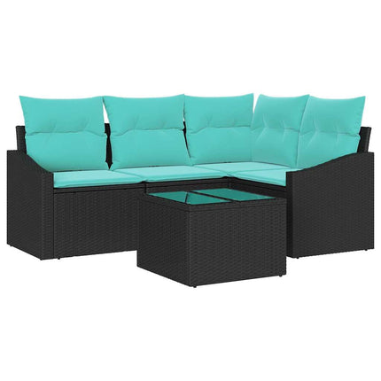 Soffset med kudde 5 pcs Svart konstrotting