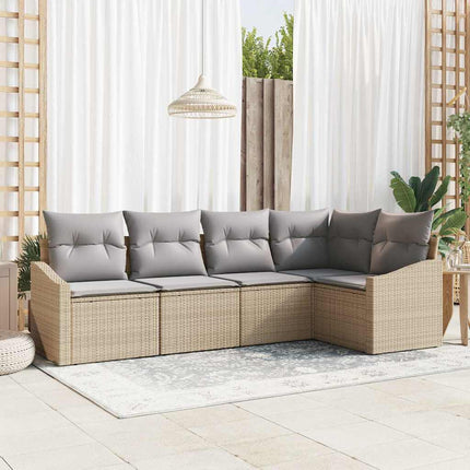 Soffset med kudde 5 pcs Beige konstrotting