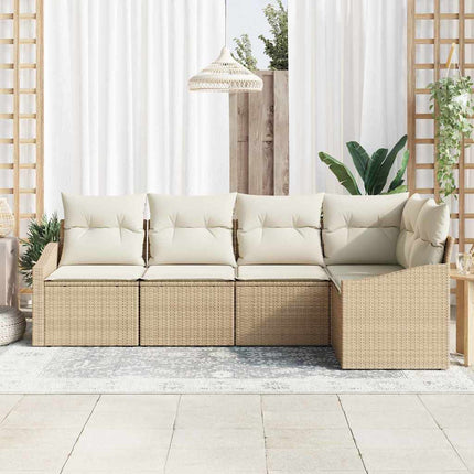 Soffset med kudde 5 pcs Beige konstrotting