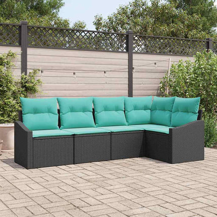 Soffset med kudde 5 pcs Svart konstrotting