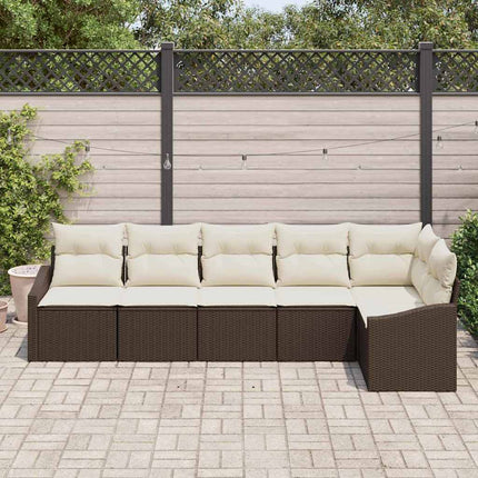 Soffset med kudde 6 pcs Brun konstrotting