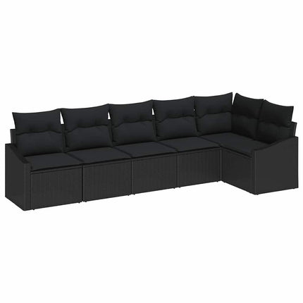 Soffset med kudde 6 pcs Svart konstrotting