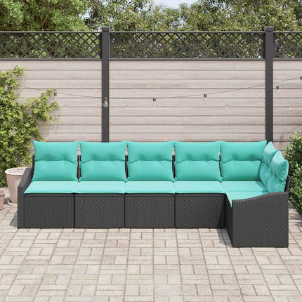 Soffset med kudde 6 pcs Svart konstrotting