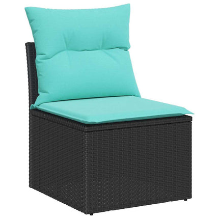 Soffset med kudde 6 pcs Svart konstrotting