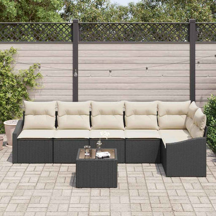Soffset med kudde 7 pcs Svart konstrotting