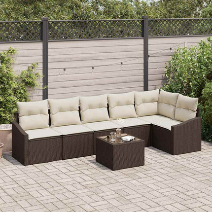 Soffset med kudde 7 pcs Brun konstrotting