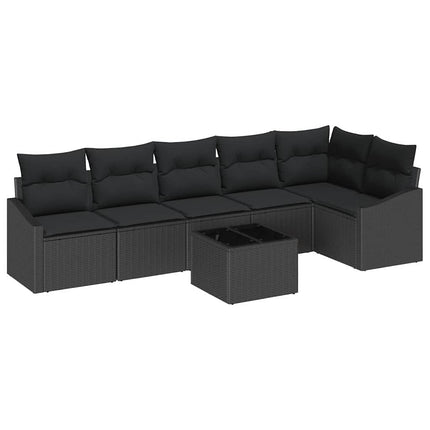 Soffset med kudde 7 pcs Svart konstrotting