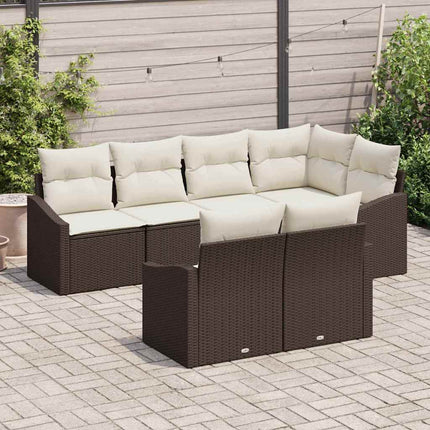 Soffset med kudde 7 pcs Brun konstrotting