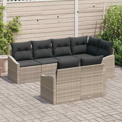 Soffset med kudde 7 pcs Ljusgrå konstrotting