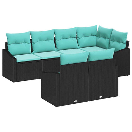 Soffset med kudde 7 pcs Svart konstrotting