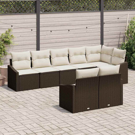 Soffset med kudde 8 pcs Brun konstrotting