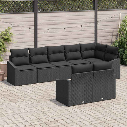 Soffset med kudde 8 pcs Svart konstrotting