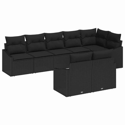 Soffset med kudde 8 pcs Svart konstrotting