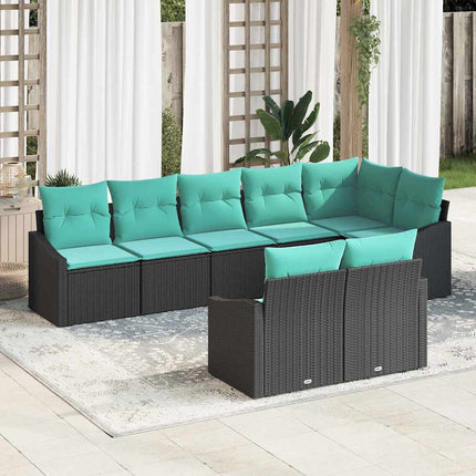 Soffset med kudde 8 pcs Svart konstrotting