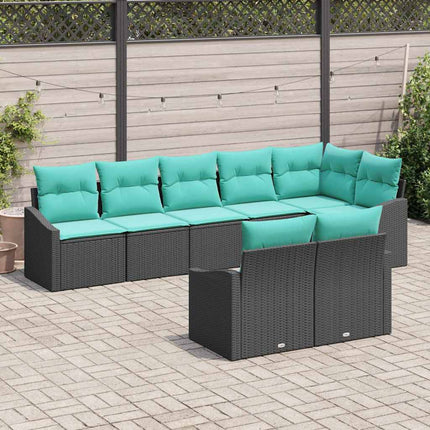 Soffset med kudde 8 pcs Svart konstrotting
