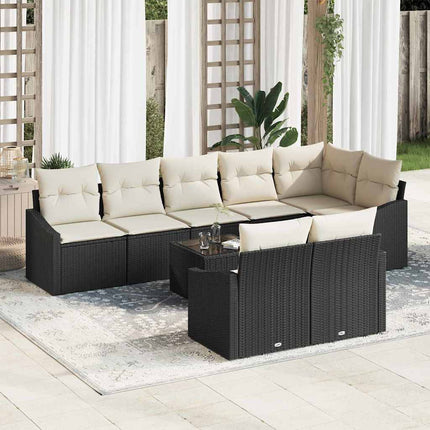 Soffset med kudde 9 pcs Svart konstrotting