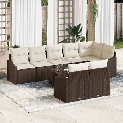 Soffset med kudde 9 pcs Brun konstrotting
