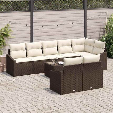 Soffset med kudde 9 pcs Brun konstrotting