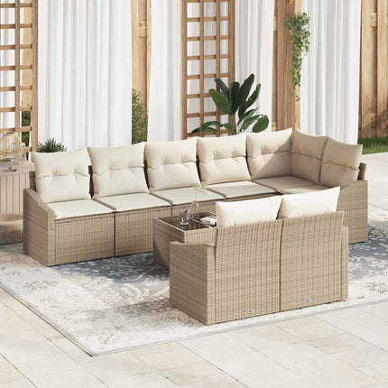 Soffset med kudde 9 pcs Beige konstrotting