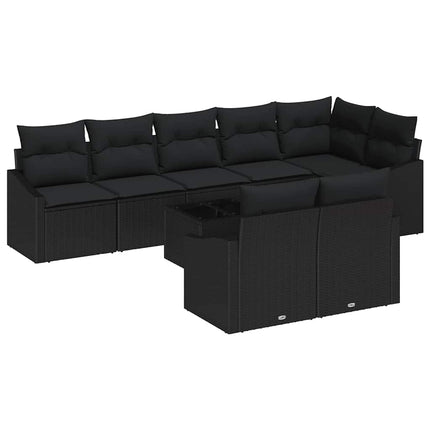 Soffset med kudde 9 pcs Svart konstrotting