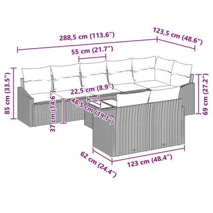 Soffset med kudde 9 pcs Svart konstrotting