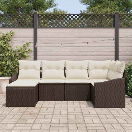 Soffset med kudde 6 pcs Brun konstrotting