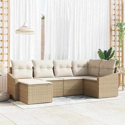 Soffset med kudde 6 pcs Beige konstrotting
