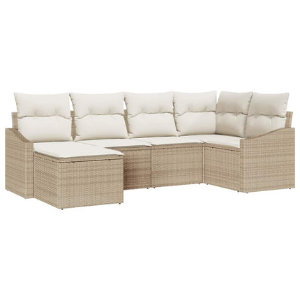 Soffset med kudde 6 pcs Beige konstrotting