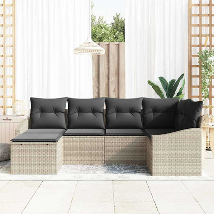 Soffset med kudde 6 pcs Ljusgrå konstrotting