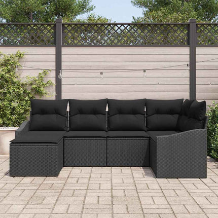 Soffset med kudde 6 pcs Svart konstrotting