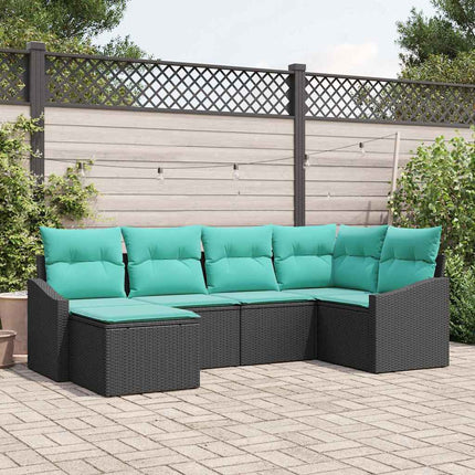 Soffset med kudde 6 pcs Svart konstrotting