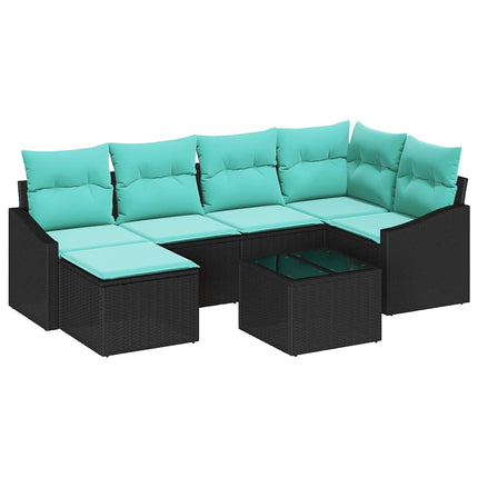 Soffset med kudde 7 pcs Svart konstrotting
